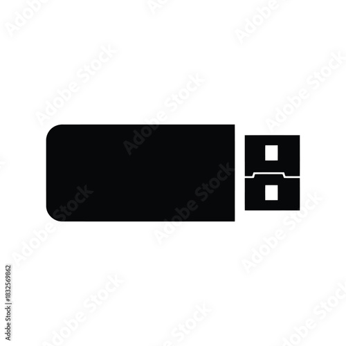 Black usb flash drive icon data storage symbol