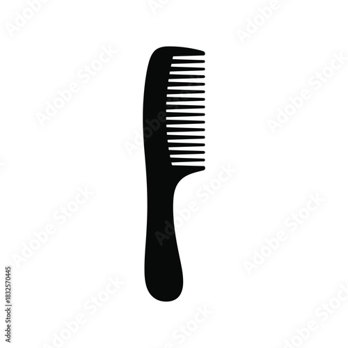 Black comb silhouette hair styling tool