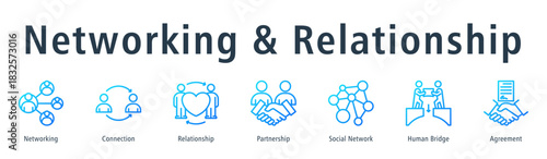Networking & Relationship Web Banner Outline Gradient
