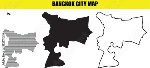 Bangkok city map showing different representations of the city dot map