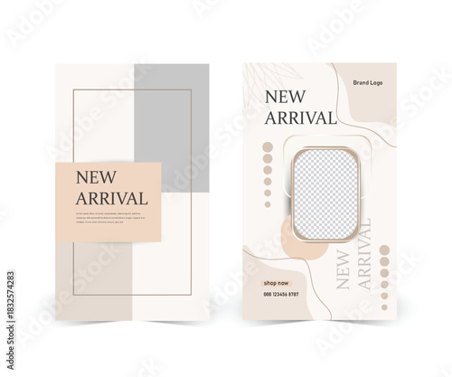 Elegant new arrival social media story template design layout