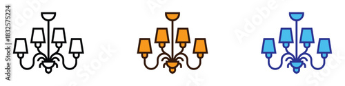 Chandelier icon vector. modern lighting interior symbol. vector illustration.