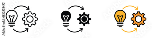 Idea Implementation icon vector. idea generation and strategic implementation symbol. vector illustration.
