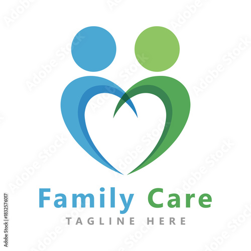 Family care love vector icon illustration design template