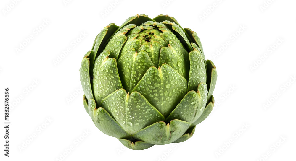 Obraz premium Fresh green artichoke isolated on transparent background