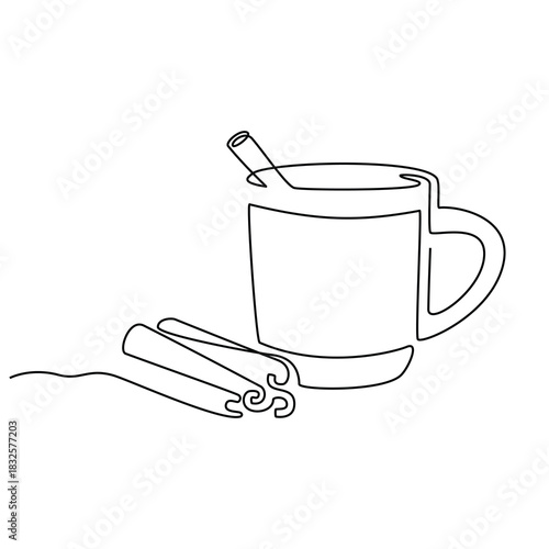 Glass and Cinnamon Line Art 