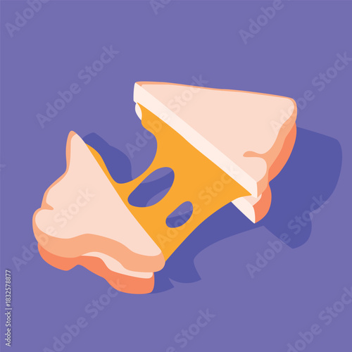 toast with melted cheese vector graphic design. toast with melted cheese vector illustration