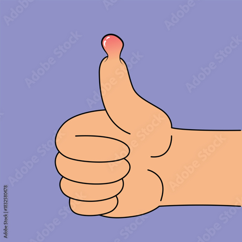 painful thumb vector graphic design. painful thumb vector illustration