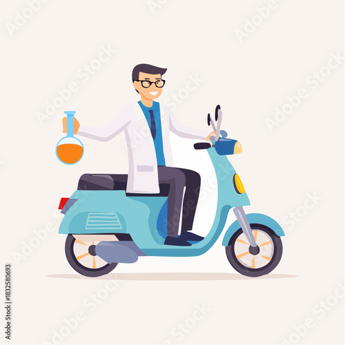 man on scooter
