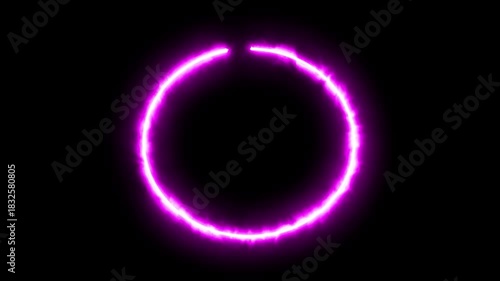 Magenta neon glowing circle seamless loop