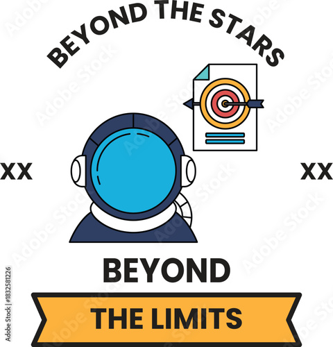 A man in a space suit is looking at a paper with a target on it