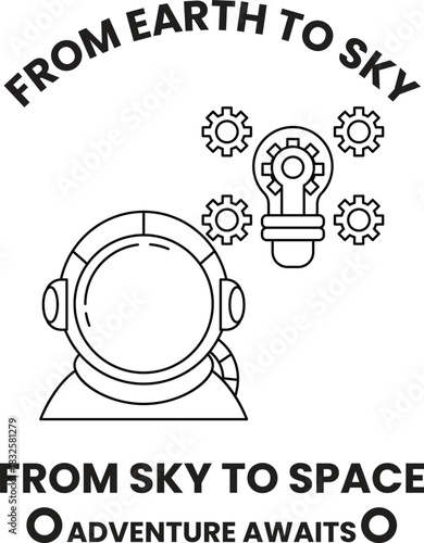 A man in a space suit is shown with a light bulb in his hand