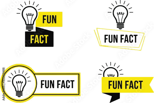 Fun fact concept with light bulb vector illustration on white background