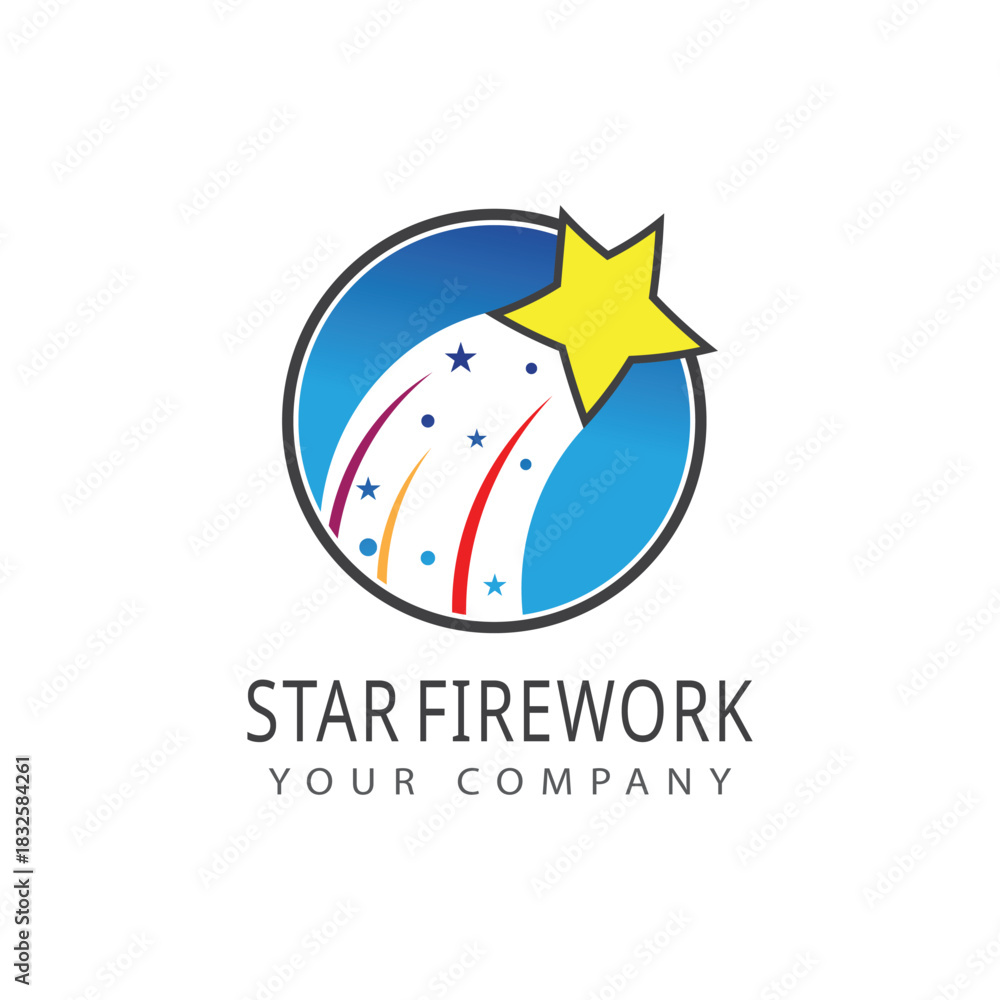 Obraz premium Firework star logo vector and symbol design