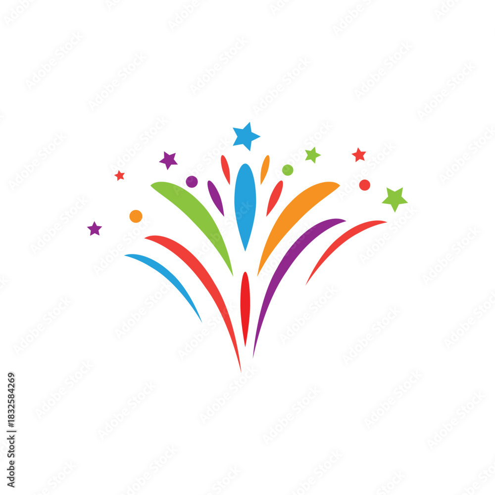 Obraz premium Firework star logo vector and symbol design