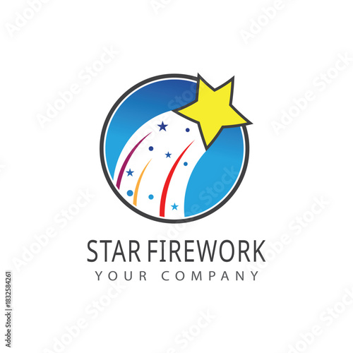 Firework star logo vector and symbol design