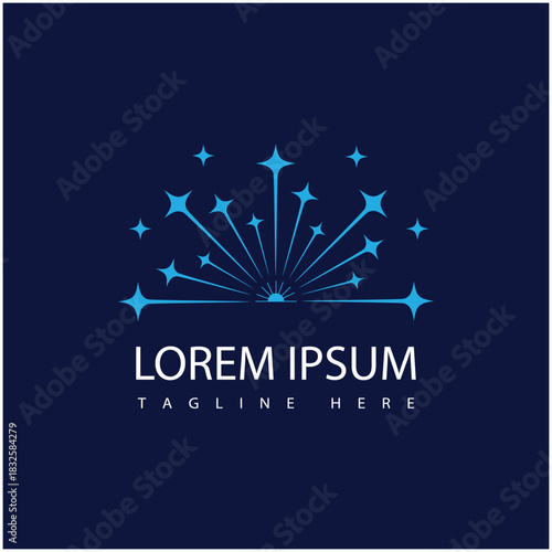 Firework star logo vector and symbol design