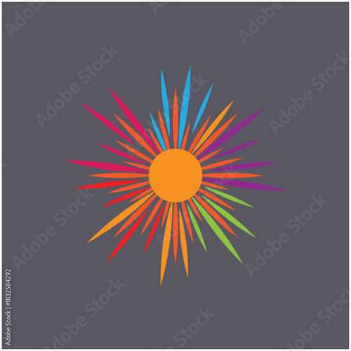 Firework star logo vector and symbol design