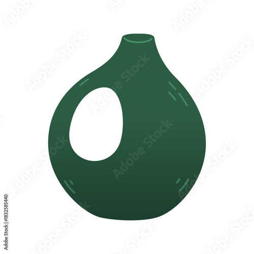 Ceramic vase, kitchenware, jar icon. Craft hobby vector illustration. Ceramic dish, colorful tableware, clay product. Craft hobby vector illustration.