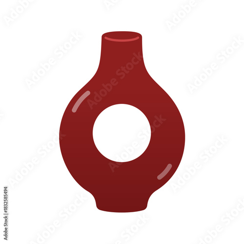 Ceramic vase, kitchenware, jar icon. Craft hobby vector illustration. Ceramic dish, colorful tableware, clay product. Craft hobby vector illustration.