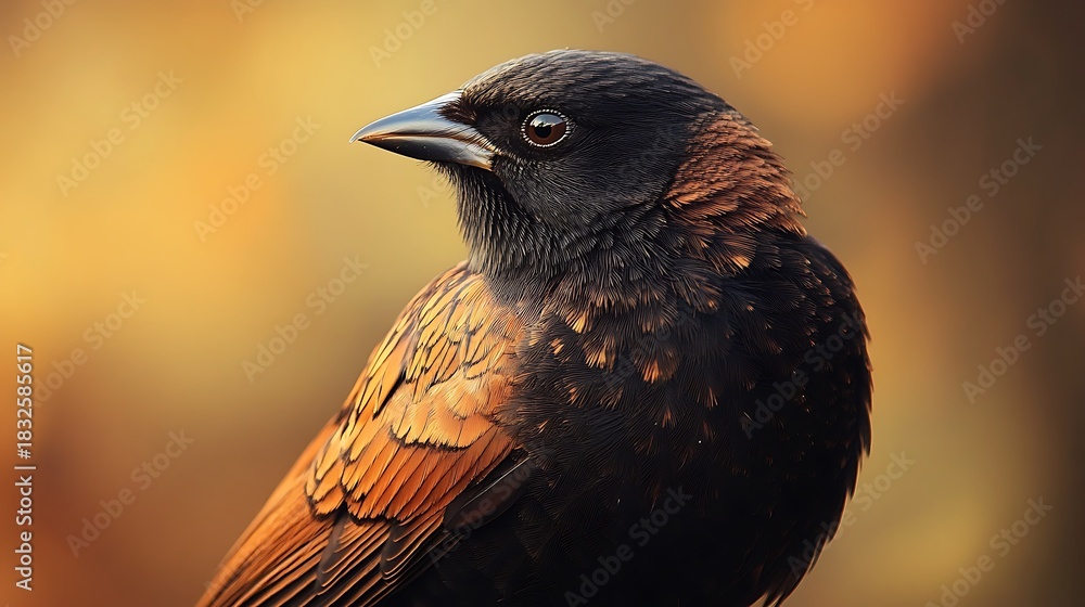 Fototapeta premium Black crow or raven on the ground or beach, a wild bird in nature with a shiny black feather and beak