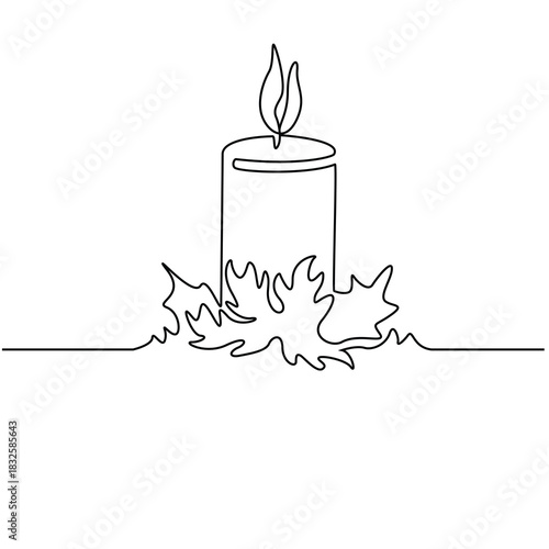 Candle Line Art Illustration