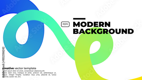 Abstract Color Gradient Swirl Shapes Set. Vector Graphic with Wavy Lines in Blue Colors. Colorful Fluid Wave Pattern. Squiggly Design Element.Wavy shape with Colorful gradient. Vector illustration.