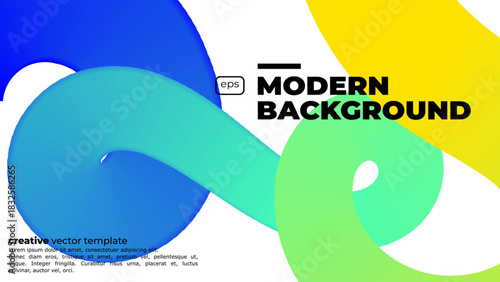 Abstract Color Gradient Swirl Shapes Set. Vector Graphic with Wavy Lines in Blue Colors. Colorful Fluid Wave Pattern. Squiggly Design Element.Wavy shape with Colorful gradient. Vector illustration.