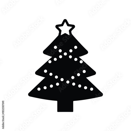 Christmas tree icon, holiday