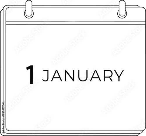 Calendar date january first new year event schedule reminder beginning day