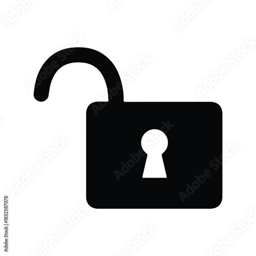Lock icon, safety, open lock, protection