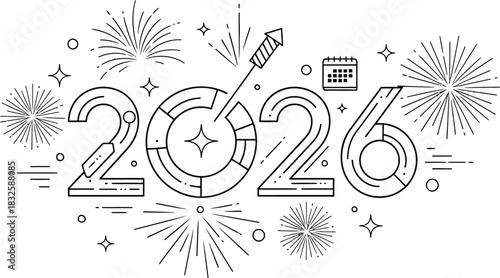 2026 new year celebration fireworks calendar future date holiday event line