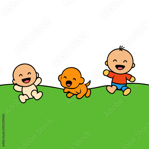 happy kids with easter eggs