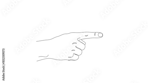 Minimalist hand pointing right for direction and choice concepts, leadership guide