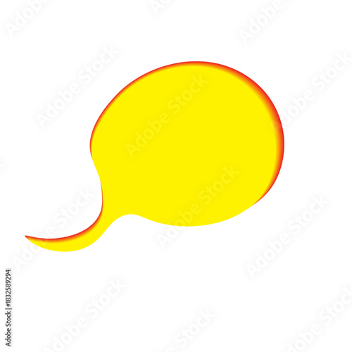 yellow speech bubble with blended orange color