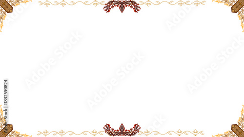 Ornate Golden Frame Design Features Decorative Floral Elements Leaves And Elegant Flourishes On A
