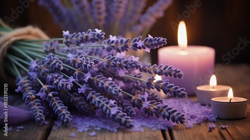 Wallpaper Mural Lavender arrangement with candles Torontodigital.ca