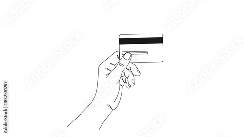 Elegant hand holding credit card for secure online payments and transactions