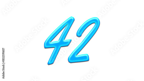 Free Download Glowing blue effect of number 42 on white background. - GFXLoad
