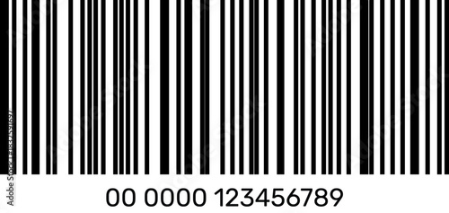 Fake barcode vector icon, fake barcode number, black barcode icon on transparent background