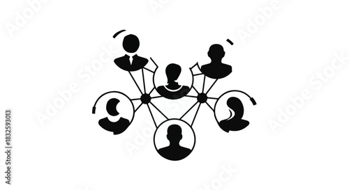 Abstract network of connected people symbolizing community and collaboration