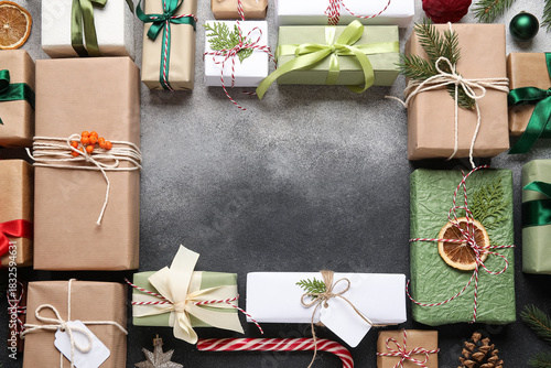 Frame made of Christmas gif...
