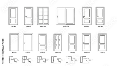 Architectural Door Icons Building and Home Design Elements
