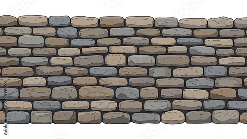 Stone Wall Vector Seamless Pattern Brickwork Texture Illustration