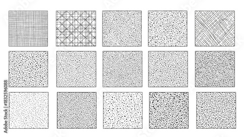 Collection of 15 Abstract Monochrome Background Textures