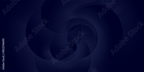 Dark abstract background with glowing circles. Swirl circular lines element.