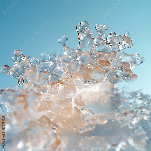 Bubbling water drops nature close-up photography fresh environment macro viewpoint water science concept