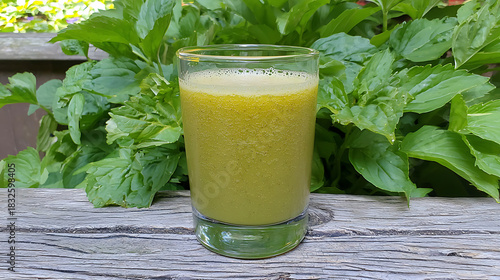 Refreshing green smoothie recipe home kitchen food photography natural setting close-up healthy living