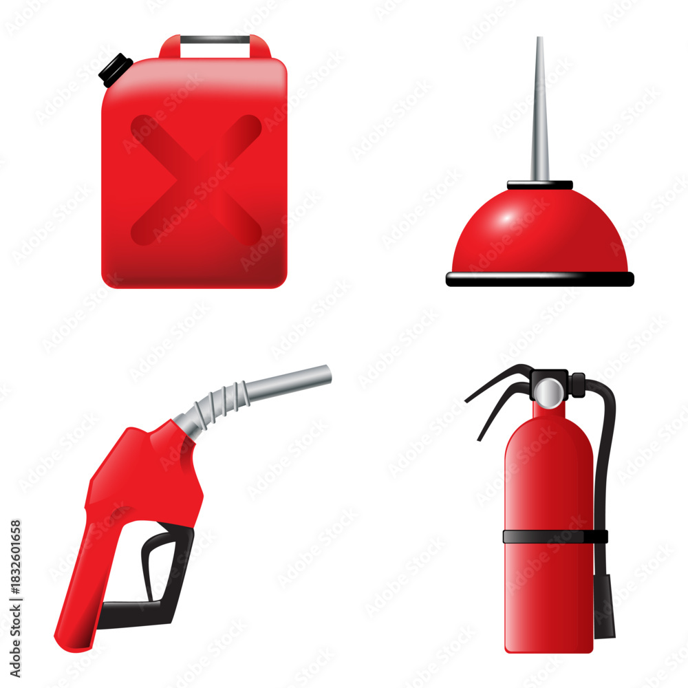 Fototapeta premium gas station stuff clip art set