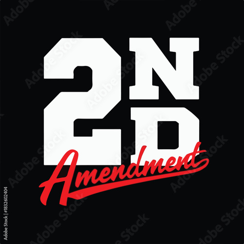 2nd Amendment Typography with Bold and Script Fonts on Black Background